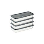 Cekar Store Orret Home 4 Adet Buzdolabı Organizeri – Pp Plastik Şeffaf ve Ayarlanabilir Saklama Kabı, Gıdaları Taze Tutan Fresh Box, Çok Amaçlı,mikrodalga ve Bulaşık Makinesi Uyumlu (Gri, 1200 Ml)