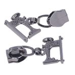 Ceketler Ve Bagaj Için 10 Adet Metal Dikiş Fermuar Değiştirme: Çantalar Için Çinko Alaşım Fermuar Kafası Sırt Çantaları DIY Dikiş (BLACK)