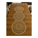 Ceki Home Masa Üzerine Runner, Masa Örtüsü Runner Fransız Dantel Detaylı Runner 110 x 37 cm Tek Parça