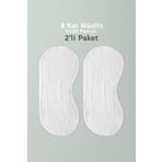 cekic kids 8 Katlı Müslin Bebek Omuz Mendili - %100 Pamuk - 2'li Paket - Omuz Örtüsü -Ekru Renk