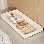 Çekilebilir ayakkabı rafı, Dolap için Pull-Out Ayakkabı Rafı Düzenleyici - Giriş Dolabı Depolama için Ayarlanabilir Ribaund Sürgülü Ray Rafı (Beyaz, 86x31cm) - Alanı En Üst Düzeye Çıkarın ve Evinizi