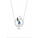 Çekirdek Jewelry 925 Ayar Gümüş Anne Bebek Kolye – Rodyum Kaplama Zirkon Taşlı