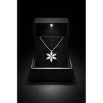 Çekirdek Jewelry 925 Ayar Gümüş Çiçek Kolye Zirkon Taşlı Şık Ve Zarif Kadın Kolye Özel Siyah Işıklı Kutusunda