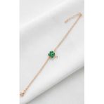 Çekirdek Jewelry 925 Ayar Gümüş Kalplı Taşlı Yonca Bileklik