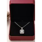 Çekirdek Jewelry 925 Ayar Gümüş Rodyum Kaplama Baget Taşlı Kolye