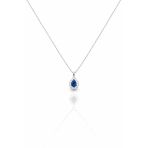 Çekirdek Jewelry 925 Ayar Gümüş Safir Damla Taşlı Minik Kolye