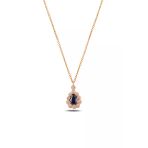 Çekirdek Jewelry 925 Ayar Gümüş Safir Taşlı Kolye