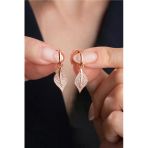 Çekirdek Jewelry 925 Ayar Gümüş Yaprak Tasarım Küpe