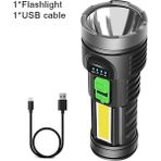 Çekirdekli Süper Parlak El Feneri Şarj Edilebilir Dış Mekan Çok Fonksiyonlu P1000 LED Uzun Menzilli Spot Pil Ekran Işığı (Yurt Dışından) - Siyah