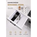 Çekmece İçi Bıçaklık Organizer Bölmeli Mutfak Düzenleyici Siyah S-11029