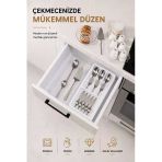 Çekmece İçi Kaşıklık Organizer Bölmeli Mutfak Düzenleyici Beyaz S-11030