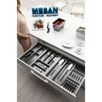Çekmece Içi Kaşıklık Ve Bıçaklık Düzenleyici Antresit, 94x48 Yandan Ve Boydan 4cm Kesilebilir Antrasit