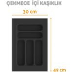Çekmece Içi Kaşıklık ve Kepçelik Düzenleyici – Antrasit 30X49 cm (23,5X40 cm Kadar Kesilebilir) - 30 x 49 cm