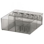 Çekmece İçi Makyaj Düzenleyici 32x28x10 Cm Ikea Makyaj Organizeri Füme Renk Bölmeli Kutu