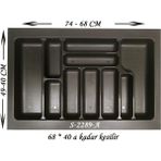 Çekmece Içi Plastik Kaşıklık Antrasit Antibakteriyel S-2289-a En:74-68 D:49-40 Cm Arası Kesil