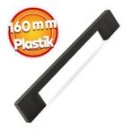 Çekmece Mutfak Dolap Kapak Kulpu Kulbu 160 mm Siyah Sert Plastik Kulp