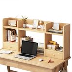 Çekmeceli Ahşap Masaüstü Düzenleyici Ofis Depolama Rafları Bilgisayar Masası Kitaplık ve Tuvalet Masası için Tik Rengi Büyük Kapasiteli Depolama Rafı, Tik-120 * 16 * 52cm,Teak-120 * 16 * 52cm
