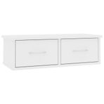 Çekmeceli Duvar Rafı Yüzer Depolama Rafı 2 Çekmeceli Giriş Yolu Nizer Duvara Monte TV Sehpası Oturma Odası Mobilyaları Beyaz 60 x 26 x 18,5 cm Modern Tasarım