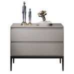 Çekmeceli Şifonyer Gece Sehpası Basit Modern Boyalı Yatak Odası Kurulum Gerektirmez Başucu Masası Depolama Düzenleyici Büfe Başucu Mobilyası Tüm Masif Ahşap Başucu Mas,Beige Gray-Small