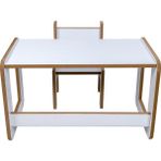 Çekmecesiz Tek Kişilik Çocuk Oyun, Aktivite ve Etkinlik Masası, Çalışma Masası, 1. Sınıf 18MM Mdf Beyaz Masa - 73 x 44 x 43 cm