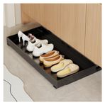 Çekmeli ayakkabı rafı, Dolap için Pull-Out Ayakkabı Rafı Düzenleyici - Giriş Dolabı için Ribaund Sürgülü Ray Rafı, Yerden Tasarruflu Ayakkabı Depolama, Siyah (86x31cm)