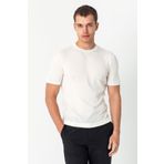 Cekmon Erkek Bisiklet Yaka Kendinden Desenli Viscon Elit İplikten Triko T-shirt