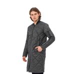 Cekmon Erkek Regular Fit Kışlık Çok Cepli Çift Yön Fermuarlı Bomber Yaka Uzun Kapitone Şişme Mont ANTRASİT M