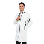 Cekmon Erkek Regular Fit Kışlık Çok Cepli Çift Yön Fermuarlı Bomber Yaka Uzun Kapitone Şişme Mont OFF WHITE L