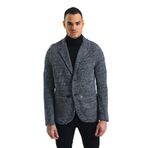 Cekmon Erkek Siyah Beyaz Regular Fit Cepli Düğmeli Astarsız Blazer Rahat Spor Ceket - L - Siyah - Beyaz