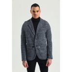 Cekmon Erkek Siyah Beyaz Regular Fit Cepli Düğmeli Astarsız Blazer Rahat Spor Ceket - M - Siyah - Beyaz