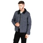 CEKMON Erkek Slim Fit İçi Yünlü Düğmeli Kısa Kot Mont GRİ S