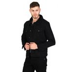 CEKMON Erkek Slim Fit İçi Yünlü Düğmeli Kısa Kot Mont SİYAH S