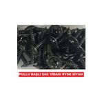 CEKSAN Sac Vidası Rysb Pullu Başlı Siyah Vida 3.5x9.5mm 50 Adet
