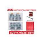 CEKSAN Sunta Vidası Seti Ahşap-plastik-dübel V.b Vida Seti 255 Parça Organizer Kutulu Kullanışlı Set
