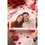 cekud tasarım baskı Kişiye Özel Fotoğraflı Sevgililer Günü Puzzle | A5 Çerçeveli 24 Parça Özel Tasarım