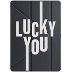 cekuonline Apple iPad Air 10.9 2022 5. Nesil ile Uyumlu Kılıf, Kalem Bölmeli, Uyku Modlu, Tri Folding, Siyah luckyyou-Air10.920225.nesil