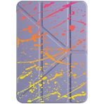 cekuonline Apple iPad Air 10.9 2022 5. Nesil M1 Çipli Kılıf, Uyku Modlu, Kalem Bölmeli, Tri Folding, Fırça Darbesi, Mor