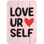 cekuonline Apple iPad Air 10.9 2022 5. Nesil M1 Çipli Kılıf, Uyku Modlu, Kalem Bölmeli, Tri Folding, Pudra Pembe loveyourself-Air10.920225.nesil