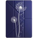 cekuonline Apple iPad Air 11" M2 M3 ile Uyumlu Air 4/5/6 Nesil Karahindiba Desenli Kapaklı Kılıf, Lacivert, Kalem Bölmeli, Uyku Modlu