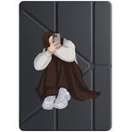 cekuonline Apple iPad Pro 12.9 2022 M2 ile Uyumlu Kalem Bölmeli Tri Folding Kılıf, Uyku Modlu, Siyah selfie-12.9-app-p747