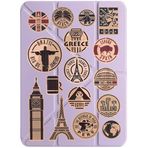 cekuonline Apple iPad Pro 12.9 2022 M2 ile Uyumlu Kalem Bölmeli Uyku Modlu Tri Folding Travel Kılıf, Lila