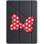 cekuonline Apple iPad Pro 12.9 2022 M2 ile Uyumlu Kapaklı Kılıf, Uyku Modlu, Kalem Bölmeli, Tri Folding, Minnie Desenli, Siyah