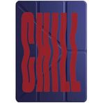 cekuonline Apple iPad Pro 12.9 2022 M2 ile Uyumlu Kılıf, Uyku Modlu, Kalem Bölmeli, Tri Folding Chill, Lacivert