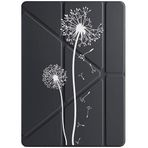cekuonline Honor Pad V9 11.5" ile Uyumlu Karahindiba Desenli Kalem Bölmeli Uyku Modlu Tri Folding Tablet Kılıfı, Siyah