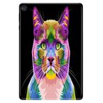Cekuonline Huawei Matepad T10 9.7" ile Uyumlu Tablet Kılıfı, Desenli Silikon, Kedi-Art, Çok Renkli avonm-v-cvr459648