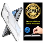 Cekuonline Huawei P20 Lite Kılıf Kapak Tam Şeffaf Silikon ve Temperli Kırılmaz Cam Ekran Koruyucu