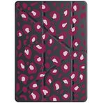 Cekuonline iPad Pro 12.9 2022 M2 ile Uyumlu Kılıf, Uyku Modlu, Kalem Bölmeli, Tri Folding, Pink Leopard