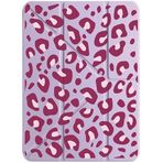 Cekuonline Samsung Galaxy Tab S7+ ile Uyumlu Kılıf, Uyku Modlu, Kalem Bölmeli, Tri Folding, Pink Leopard, Lila