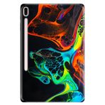 Cekuonline Samsung Galaxy Tab S7 Plus SM-T970 12.4" ile Uyumlu Desenli Silikon Kılıf, Boyaların Dansı, Çok Renkli avonm-v-cvr452210