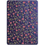 cekuonline Xiaomi Mi Pad 5 11.0" ile Uyumlu Kılıf, Uyku Modlu, Kalem Bölmeli, Tri Folding, Lacivert, Rose Desenli